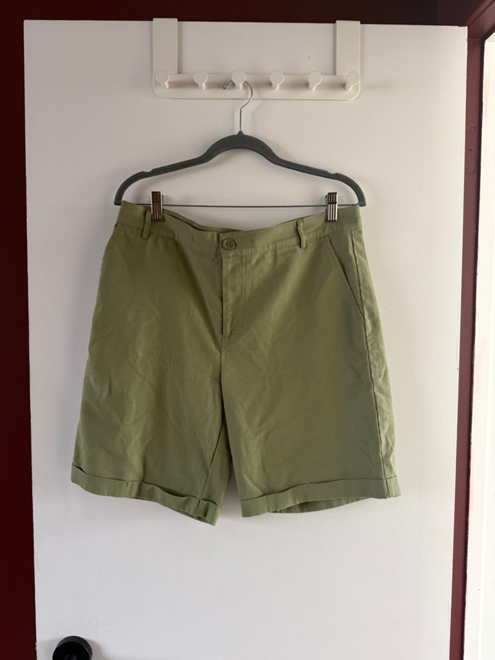 Men's Olive Green linen/Cotton Shorts